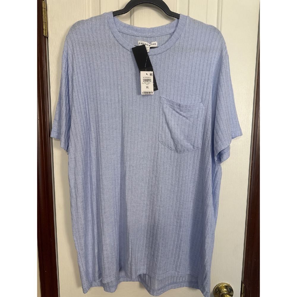 And Now This Ribbed T-Shirt Soft Casual‎ Pocket Tee Mens XL